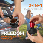 Portable Coffee Maker Electric Espresso Machine, Coffee Espresso Maker for Travel Self-Heating, Battery Powered with USB-C, 7800mAh, 2-IN-1 for Ground Coffee & NS Capsule, for Hiking, Office,RV