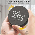 AVINIA Desk Timer for Productivity Magnetic Digital Kitchen Timer Rechargeable Fabric Mesh Cover 99 Mins Countdown/Count Up Stylish Efficana Konah Home Timmer for Cooking (Fabric Black)
