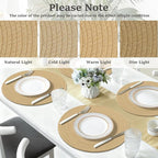 Round Placemats Set of 6, Cotton Rope Woven Table Mats, Hot Pads for Kitchen, Non Slip Heat Resistant Place Mats, 13 Inches Braided Placemat for Farmhouse Decor and Kitchen Table Decor (Khaki)