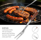 FJNATINH Heavy-Duty Grilling Accessories Rose Wooden BBQ Grilling Tools Set,Outdoor Grill Set with Spatula, Fork & Tongs,Essential Accessories for Barbecue & Grill. Ideal Gift for Men