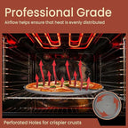 Bakken 16 Inch Non-Stick Pizza Pan 1 Pack, Round Carbon Steel Pizza Tray with Perforated Holes, PFOA, PFOS, & PTFE-Free, Dishwasher & Oven Safe Up To 450°F, Durable Nonstick Coating, Silver