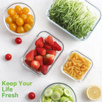 HOMBERKING Glass Food Storage Containers with Lids, [18 Piece] Glass Meal Prep Containers, Airtight Lunch Bento Boxes, BPA-Free & Leak Proof (9 lids & 9 Containers) - Deep Blue