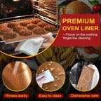 Large Oven Liners for Bottom of Oven, 17"x75" Heavy Duty Non-Stick Oven Liner Mat, Reusable Heat Resistant Grill & Baking Mat, BPA/PFOA Free Roaster Liners, Fits Electric, Gas, Toaster Ovens (Copper)