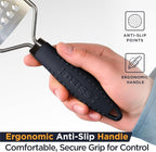 Deiss PRO Coarse Grater & Hand Held Cheese Grater - Sharp Stainless Steel Blades, Non-Slip Handle, Small Cheese Grater for Kitchen, Shredder, Dishwasher Safe