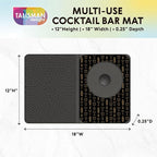 Talisman Designs Multi-Use Cocktail bar Mat, Black