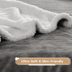 Electric Heated Blanket Throw - 50"x60", Soft Flannel Heating Blanket, 4 Heating Levels, 3H Auto Shut Off, Breathable Warm and Washable for Sofa, Light Grey