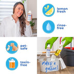 Premium Floor Cleaner, All Purpose Multi Surface Cleaner & Optically Enhanced Brightener, Neutral pH, 3X Strength, No Rinse - Lemon Citrus, 8 Oz for 1 Gal