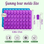 4 pcs Large Gummy Bear Molds 5 ML, BPA-FREE Silicone Chocolate Candy Gummy Molds with 4 Droppers and Cleaning Brush 140 Cavity
