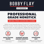 GreenPan x Bobby Flay 18" x 11" Nonstick Double Burner Griddle, PFAS-Free Ceramic Double Stovetop Skillet, Stainless Steel Handles, Dual-Use Cooking, Easy Clean Dishwasher & Oven Safe Pan, Cream