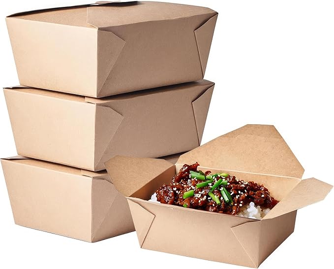 CIAO! Kraft Take Out Microwavable Food Containers, 110 oz No. 4 (160/case)