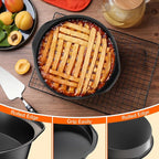 9 Inch Round Cake Pan with Handle, 3PCS Nonstick Cake Pans with 100 PCS Parchment Paper