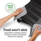 Hamilton Beach Electric Indoor Searing Grill with Adjustable Temperature Control to 450F, 118 sq. in. Surface Serves 6, PFAS-Free Removable Nonstick Grate, Stainless Steel (25360)
