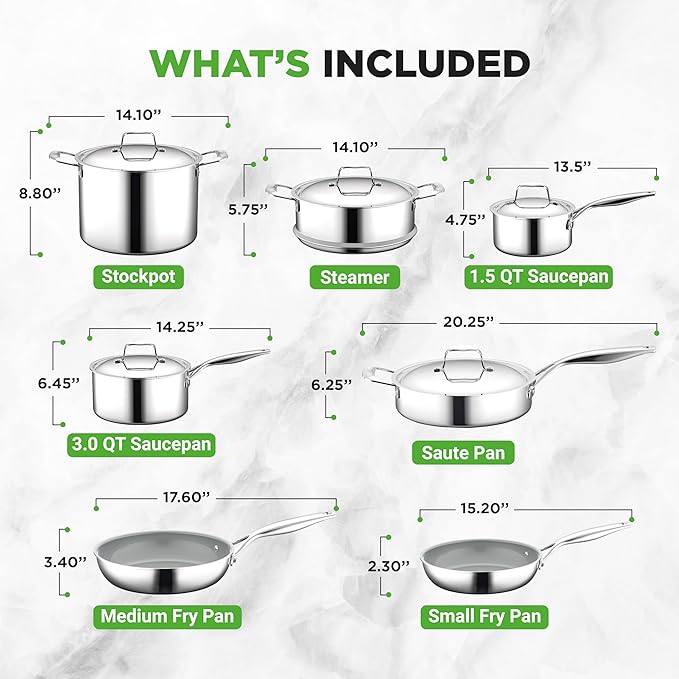 NutriChef Kitchenware Pots & Pans Set - 12 Piece, Clad Kitchen Cookware Set w/Steel Handles, Fry Pan Interior Coated w/ Ceramic Non-Stick Coating, Stylish Kitchen Cookware - NCSSX45