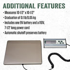 LEM Products 330 lb. Stainless Steel Digital Scale, Silver