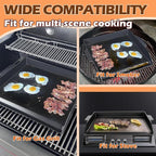Universal Cast Iron Griddle 18.6" x 14", Pre-Seasoned Nonstick Flat Top Grill Griddle Plate for Outdoor Gas Grill/Charcoal Grill/Stove Top with Extra High Sidewall & Grease Groove, for Camping