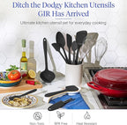GIR: Get It Right 10-Piece Cooking Utensils Set - Black Silicone - Spatula Set, Silicone Spatulas & Kitchen Spoons - Heat-Resistant up to 425°F - Nonstick Cookware-Friendly - Dishwasher-Friendly