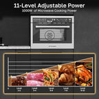24 Inch Built-in Microwave and Convection Oven Combination, ThermoMate 1.6 Cu. Ft. Wall Oven Microwave Combos, 1000 Watt Power, Sensor Cook, Touch Control LCD Display, Stainless Steel Finish