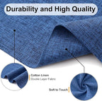 Homaxy Cloths Placemats for Dining Table Set of 4, Heat Resistant Washable Cotton Linen Blend Table Mats, Easy to Clean Place Mats for Indoor Outdoor Party Kitchen Decoration, 13" x 19", Blue