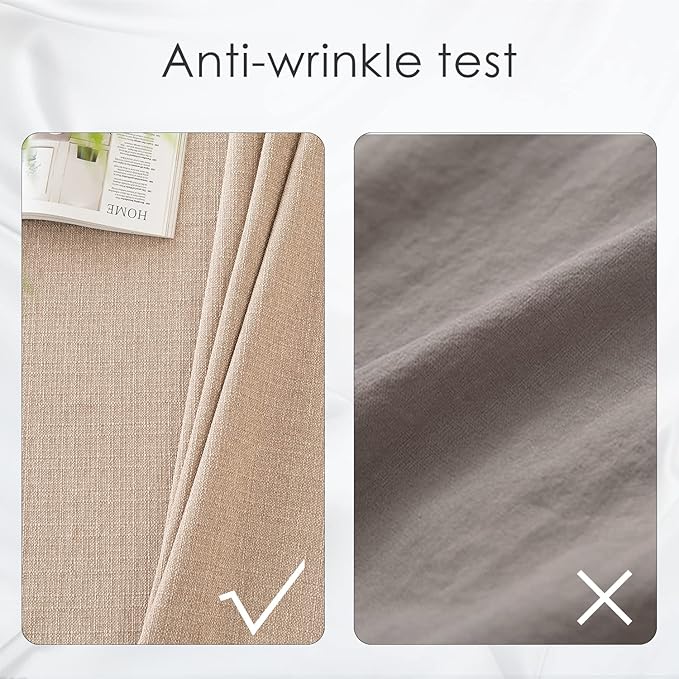 BALCONY & FALCON Rectangle Tablecloth Washable Wrinkle Resistant and Water Proof Table Cloth Decorative Linen Fabric Tablecloths for Dining Parties Kitchen Wedding and Outdoor Use (Beige, 55x95)