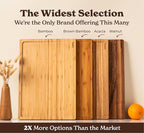 SMIRLY Bamboo Wooden Cutting Boards for Kitchen, Set of 3 Large - Small, Bamboo Wood Cutting Board Set with Deep Juice Grooves, Non Toxic Serving Tray, Perfect Mother's Day Gifts