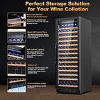 24 Inch Wine Cooler Refrigerator,179 Bottles Wine Fridge Large Capacity Professional Wine Cellars with Powerful Compressor,Quiet Operation and Elegant Design, Black