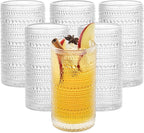 16 Oz Hobnail Drinking Glasses Set of 6 - Clear Multipurpose Glassware Sets, Decorative & Stylish Glasses Drinking Set for Bar, Kitchen, Cocktail Glassware, Garden - Home, Dining, & Kitchen
