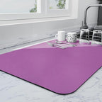 Ecotrim - Dish Drying Mat for Kitchen Counter | Coffee Bar Mat for Countertops | Heat Resistant Drainer Mat with Non-slip Rubber Backed | Hide Stain Kitchen Absorbent Draining Mat | Purple 18"x24"