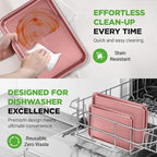 NutriChef 2-Piece Nonstick Cookie Sheets for Baking - Premium Medium & Large Size Baking Sheet Set - Thick Carbon Steel Bakeware Trays - Dishwasher Safe, Rose Gold