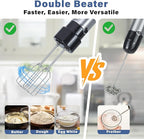 REVOTRA Immersion Blender Handheld, 6 in 1 Hand Blender, 12 Speed Stainless Steel Immersion Blender, Whisk, Chopper, Beaker, Beaters, Milk Frother