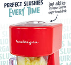 Nostalgia Retro 40-Ounce Frozen Beverage Station - Slushie Machine and Ice Shaver with Automatic Mixing for Soda, Cocktails and Margaritas - Easy & Safe Use - Red