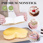 10 Inch Heart Shaped Cake Pans Silicone Large Nonstick Heart Cake Pan Set of 2, Food Grade Silicone Heart Molds for Baking, Easy to Clean Oven Air Fryer Freezer Safe（Cream, Confetti）