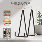 8 Inch Large Plate Stands for Display - Metal Square Wire Plate Holder Display Stand + Picture Stand for Book, Platter, Plaque, Photo Easel (2 Pack)