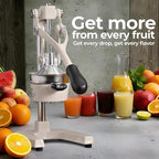Zulay Kitchen Cast-Iron Orange Juice Squeezer - Heavy-Duty, Easy-to-Clean, Professional Citrus Juicer - Durable Stainless Steel Lemon Squeezer - Sturdy Manual Citrus Press & Orange Squeezer (Cream)