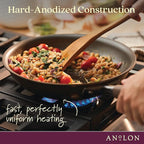 Anolon Advanced Home Glass Lids, Stainless Steel and Silicone Handles, 2 Piece, 10 Inch and 12 Inch Lid Set, Bronze