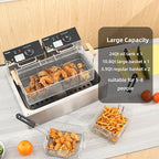 Electric Deep Fryer 22.6L/24QT Stainless Steel Large Capacity Commercial Fryer with Basket, 3400W 110V Countertop Deep Fryer for Home Kitchen and Restaurant Use withTemperature Control