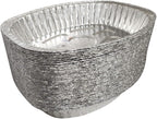 Disposable Oval Roasting Pan - Durable Turkey Roaster Pans Extra Large, Heavy-Duty Aluminum Foil, Deep, Oval Shape for Chicken, Meat, Brisket, Roasting, Baking, Recyclable (100)