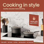 Pots and Pans Set, 22-Piece Non Stick Cookware & Bakeware Sets with Plaid Pattern, Stackable Design, Dishwasher Safe, Stain-resistant, Oven & All-Stove Safe, Tempered Glass Lid, Black