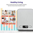 Etekcity Food Nutrition Kitchen Scale, Digital Grams and Ounces for Weight Loss, Baking, Cooking, Keto and Meal Prep, Large, 304 Stainless Steel