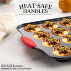Tiawudi Mini Muffin Pan, 24 Cavity Cupcake Pan, Nonstick Baking Pan, Heavy Duty Small Muffin Tin with Silicone Grip Handles, Set of 2