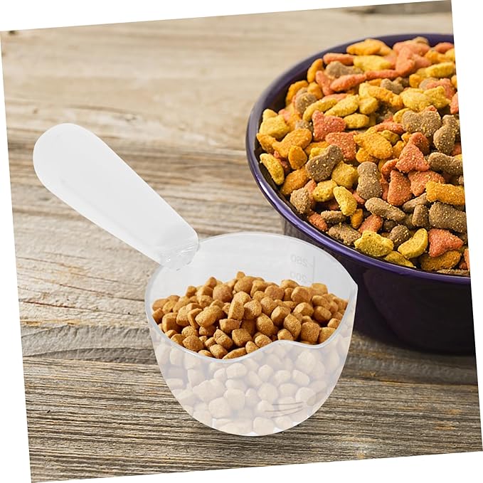 Pet Food Scoop Scale and Clip Plastic Spoon for Wet Food Convenient Feeding Tool for Cats and Dogs Easy to Use and Portable