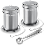 House Again Tea Infuser (2 Pack with Scoop), Extra Fine Mesh Tea Infusers for Loose Tea, 18/8 Stainless Steel Tea Strainer with Extended Chain Hook, Tea Steeper for Brew Tea, Spices & Seasonings