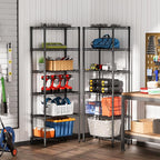 SINGAYE 6 Garage Heavy Duty Shelving Unit Kitchen Pantry Close Home Organizers and Storage Bathroom Shelf Laundry Room Organization Industrial Book Metal Wire Adjustable Shelves