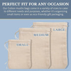 Celestial Gifts Muslin Bags - Drawstring - Small 50pcs - 3x5, Reusable Tea Bags, Jewelry Gift, Spice and Cotton Gift Sachet - 100% Cotton - Made in USA - (Natural Hem & Drawstring)