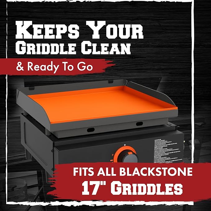 KITCHEN PERFECTION 17" Premium Silicone Griddle Cover Mat for Blackstone Griddle 17 Inch - Hermetic Protection from Rust & Debris All Year, Fits All Blackstone 17 Inch Models - Food Grade Silicone
