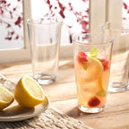 Glaver's Drinking Glasses Set of 8 Mixed Glassware Set, 4 Highballs 17 Oz., 4 Whiskey Glasses 13 Oz., Great For Cocktail Whisky and other Beverages. Dishwasher Safe.