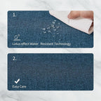 BALCONY & FALCON Placemats Set of 6 Faux Linen Cloth Place Mats Washable Waterproof Wrinkle Resistant Table Placemats for Dining Kitchen Farmhouse Indoor & Outdoor Use(Navy Blue, 13.8”x 17.7”
