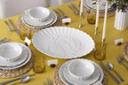 Lenox Serveware, Lenox French Perle Carved Turkey Platter, Scalloped, Oval, 18-Inch, Stoneware, Dishwasher Safe, Turkey Platter for Thanksgiving, Winter Hosting, Christmas Serving (White, 1 Piece)