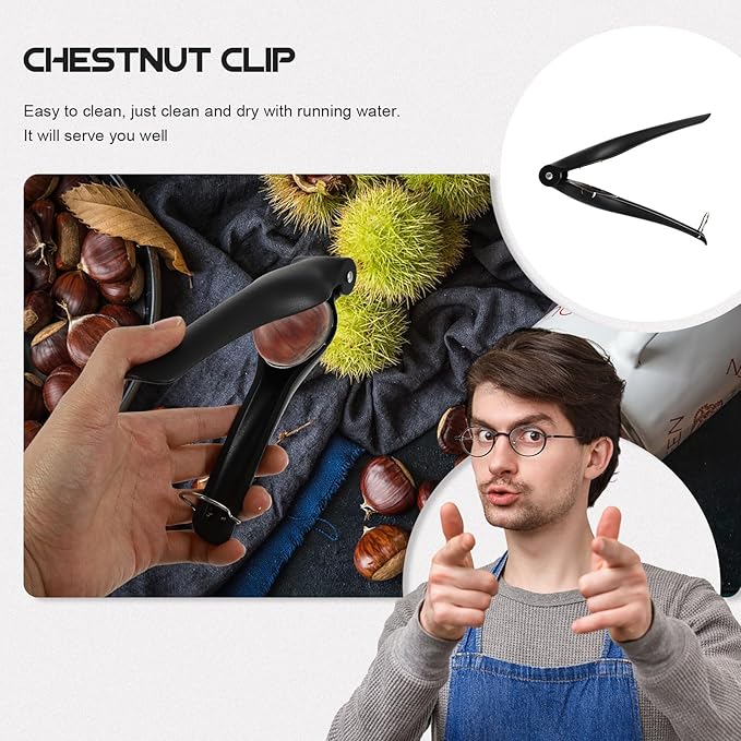 Handheld Chestnut Clip Nutcracker Black Abs Chestnut Opener Walnut Peeling Tool Kitchen Specialty Gadget for Home Use