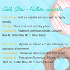 Edible Glitter Paint - 2 fl.oz Food Grade Metallic Glitter Cake Paint for Cake Decorating, Baking, Cupcakes - Shimmer Art Decorative Liquid Edible Paint Food Coloring for Fondant, Donuts (White)