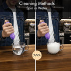 Rechargeable Milk Frother Handheld, 2-IN-1 Dual Spring Whisk Electric Frother Wand for Cappuccino Latte Macchiato, Portable Drink Mixer for Coffee, Matcha, Hot Chocolate